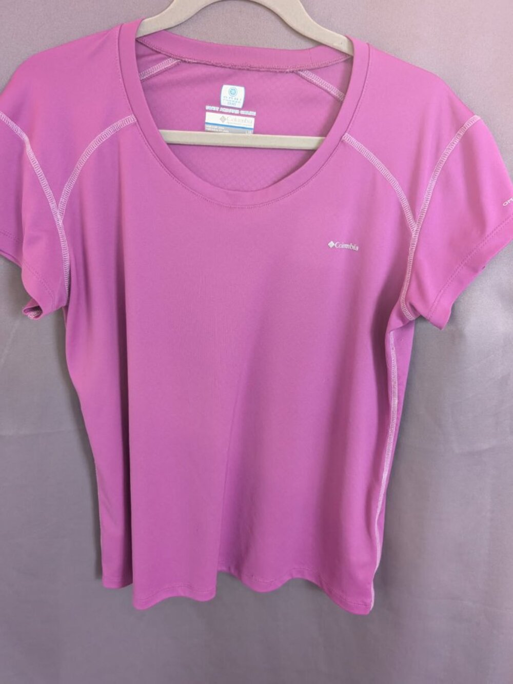 Columbia Purple Omni Freeze Zero Sweat Activated Cooling Shirt Size L